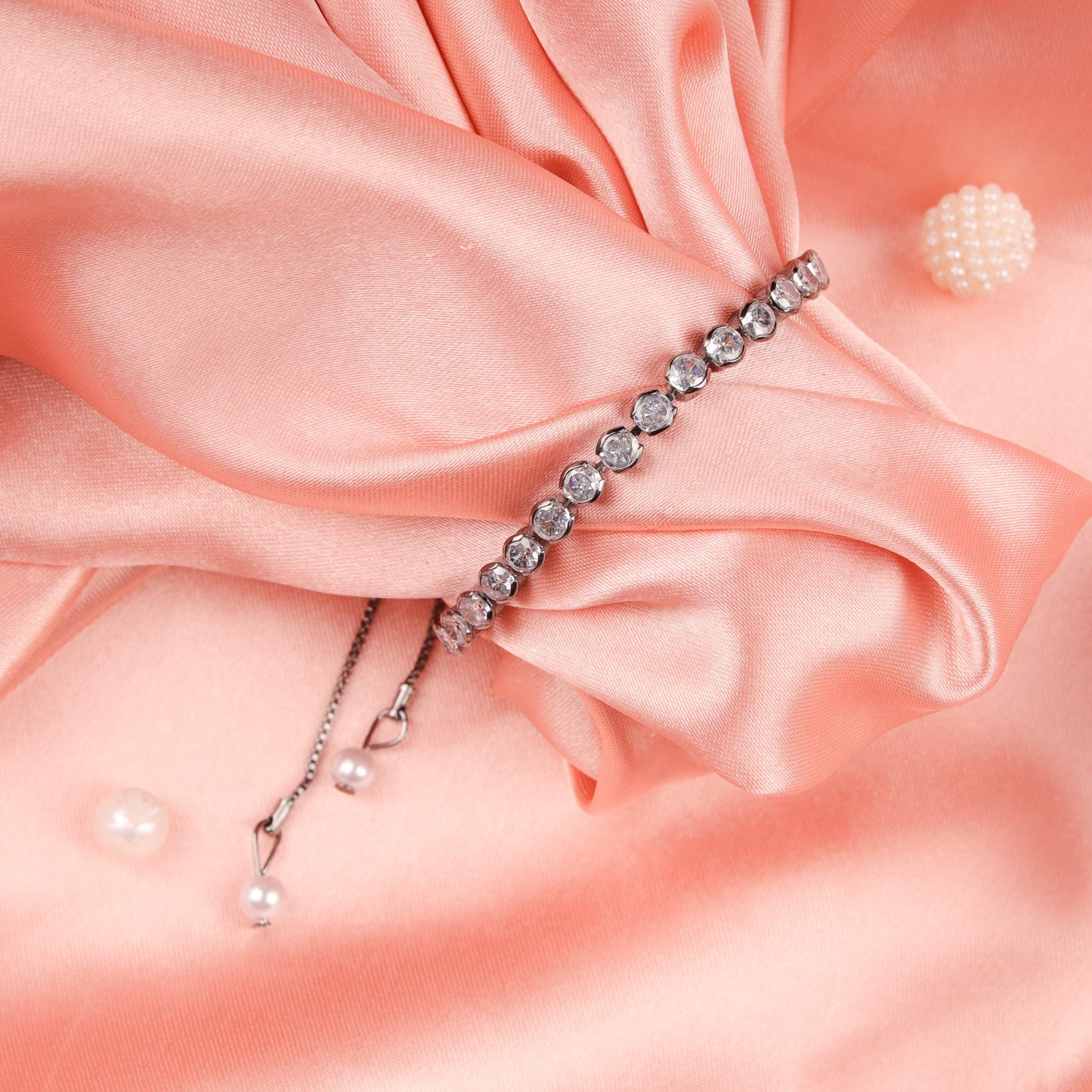 Elegant Silver Crystal Bracelet