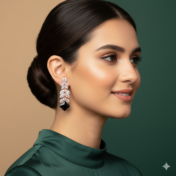 Black & Rose Gold Glam Earrings
