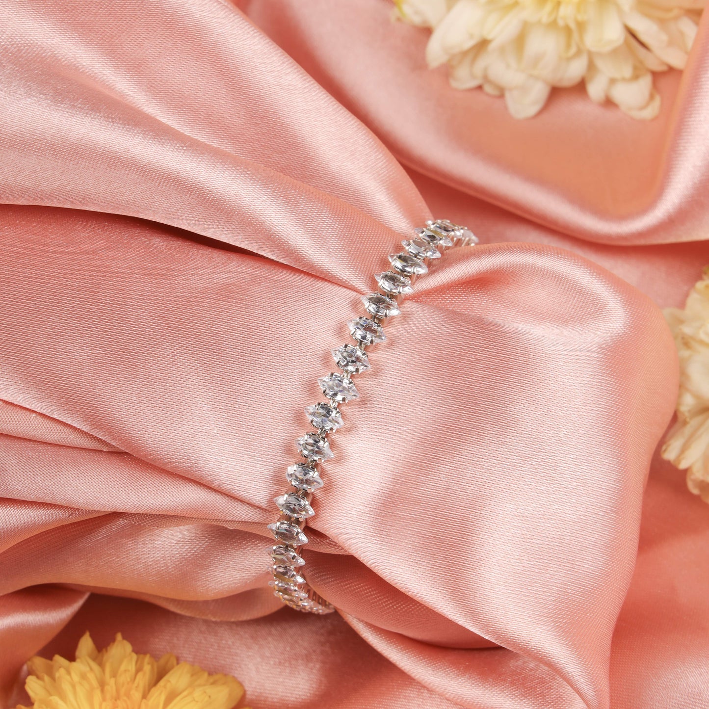 Sparkling Silver-Tone Tennis Bracelet