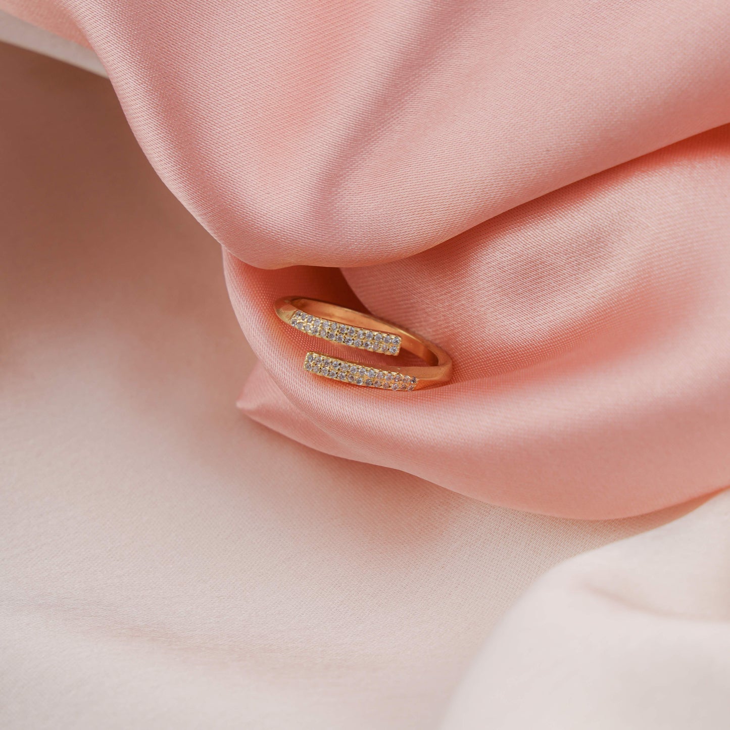 Open Band Ring Delicate Crystal Accents