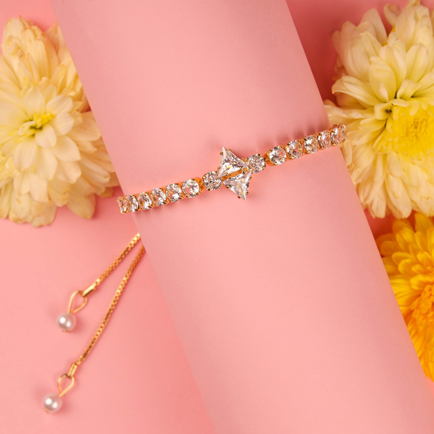 Elegant Gold Bracelet with CZ Stones