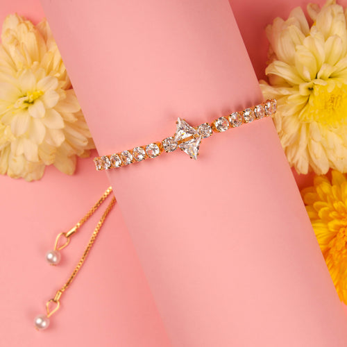 Elegant Gold Bracelet with CZ Stones