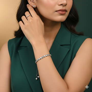 Elegant Silver Crystal Bracelet