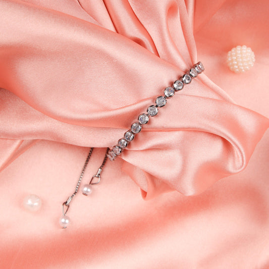 Elegant Silver Crystal Bracelet
