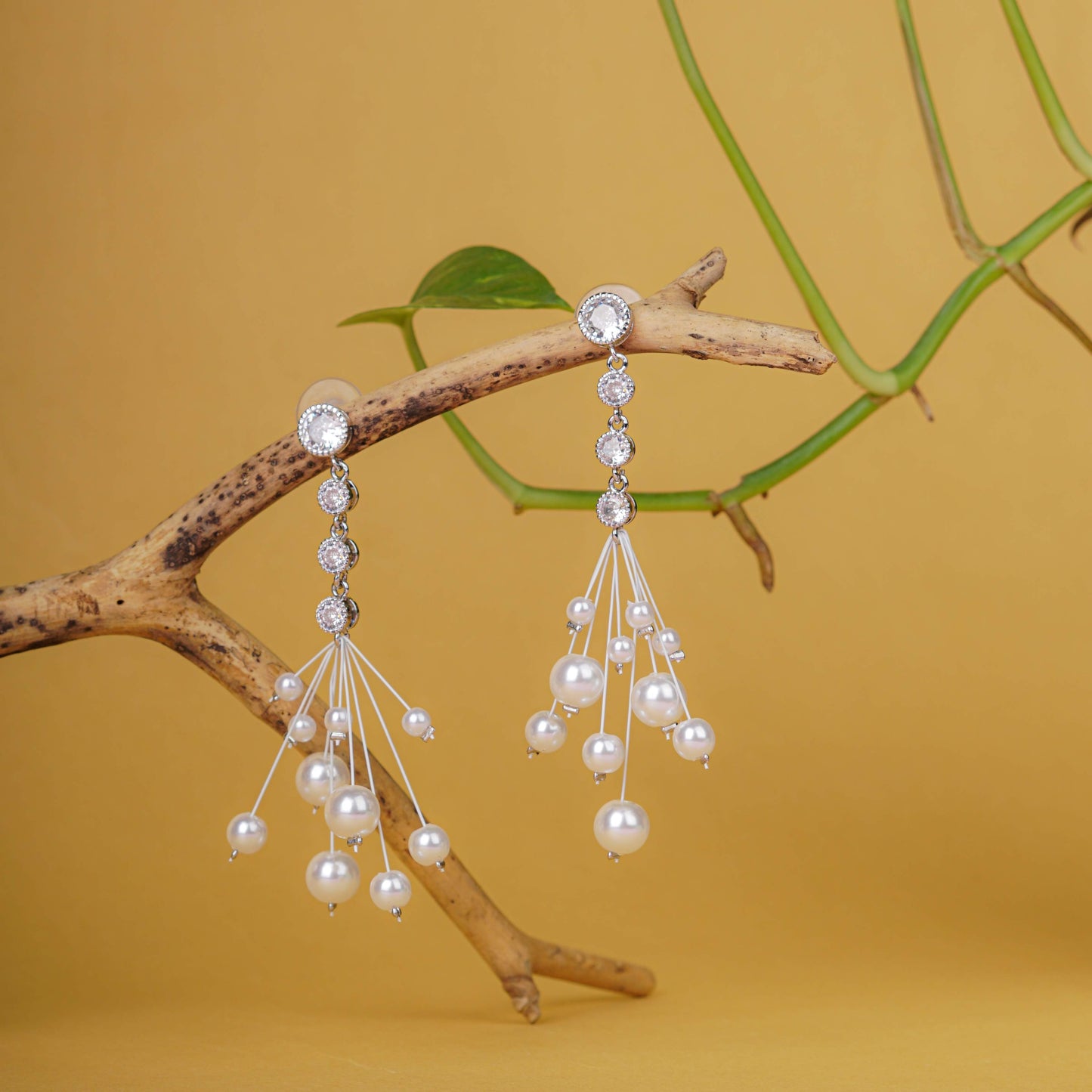 Elegant Pearl Cascade Earrings