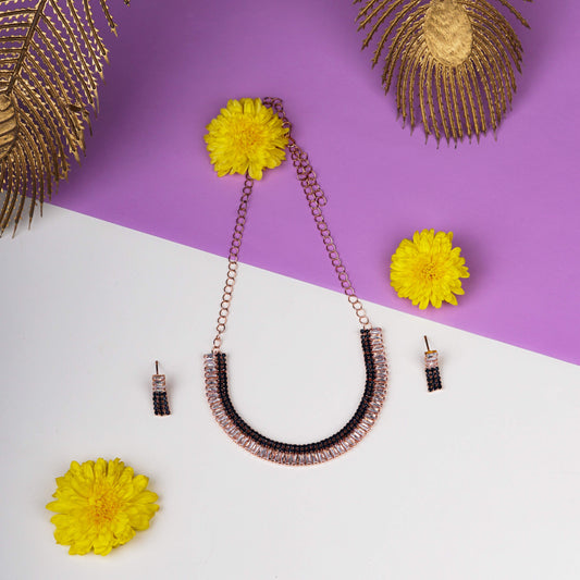 Elegant Black & Rose Gold Set