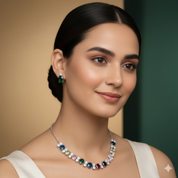 Multicolor Crystal Necklace Set
