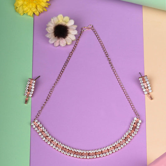 Elegant Rose Gold Crystal Necklace