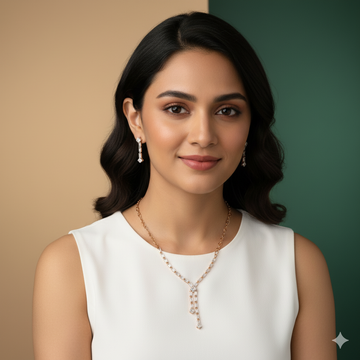 Elegant Crystal Gold Necklace Set