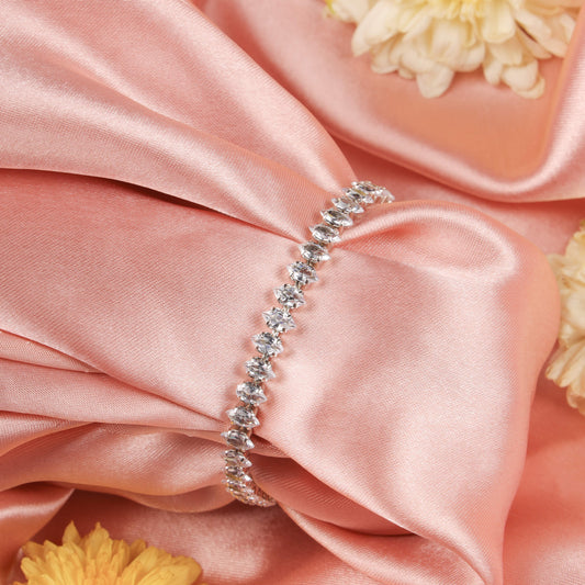 Sparkling Silver-Tone Tennis Bracelet