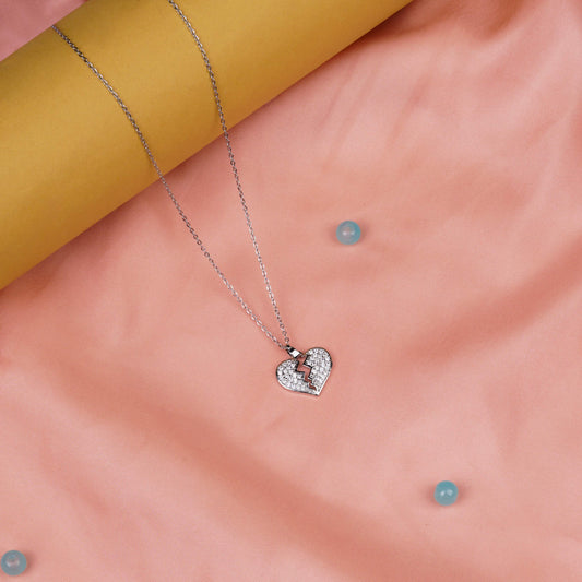 Sparkling Broken Heart Pendant