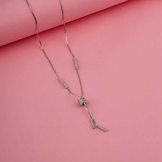 Elegant Silver Drop Necklace