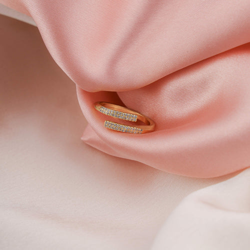 Open Band Ring Delicate Crystal Accents