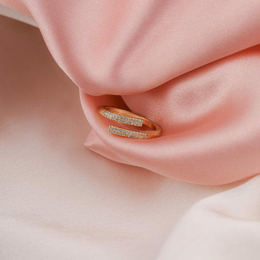 Open Band Ring Delicate Crystal Accents