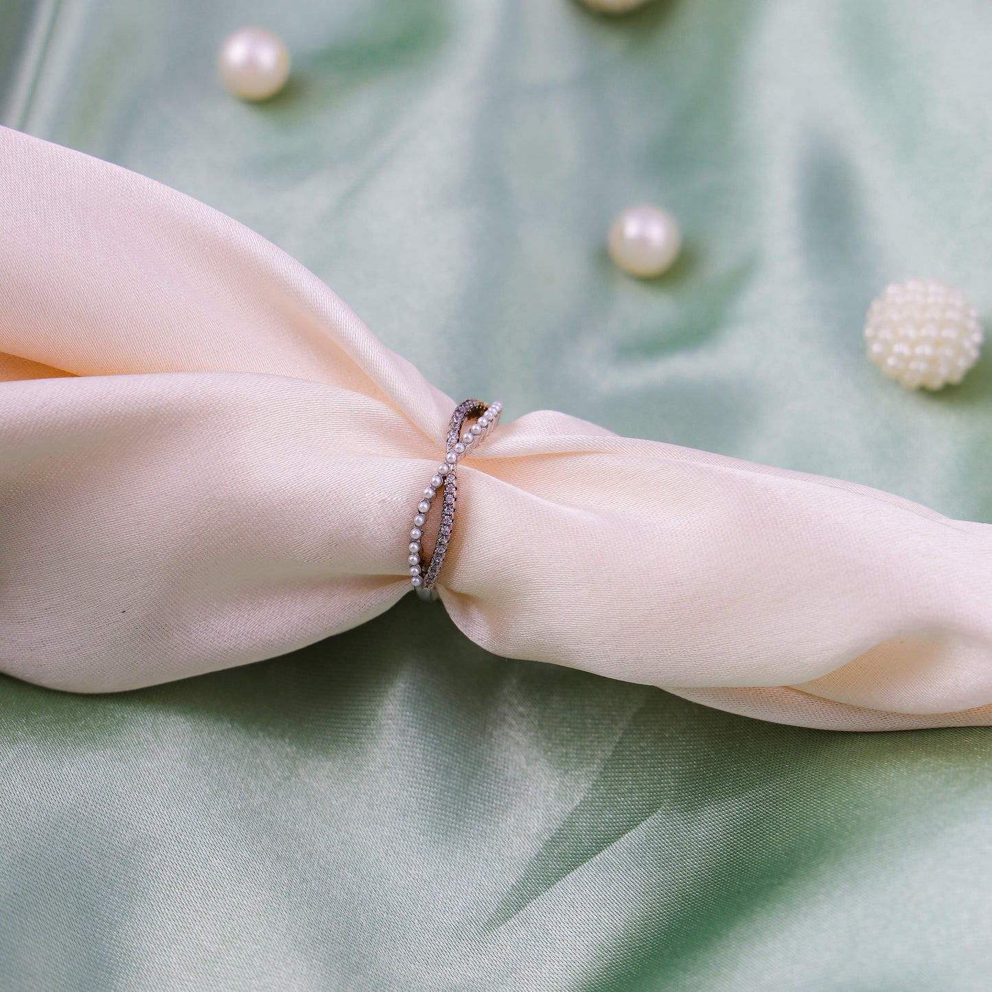 Twist Diamond Crossover with Sparkling Stones