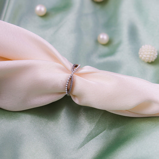 Twist Diamond Crossover with Sparkling Stones