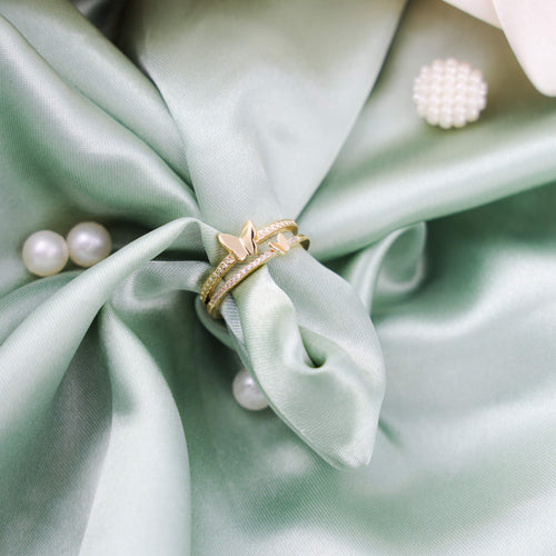 Delicate Gold Butterfly Adjustable Ring