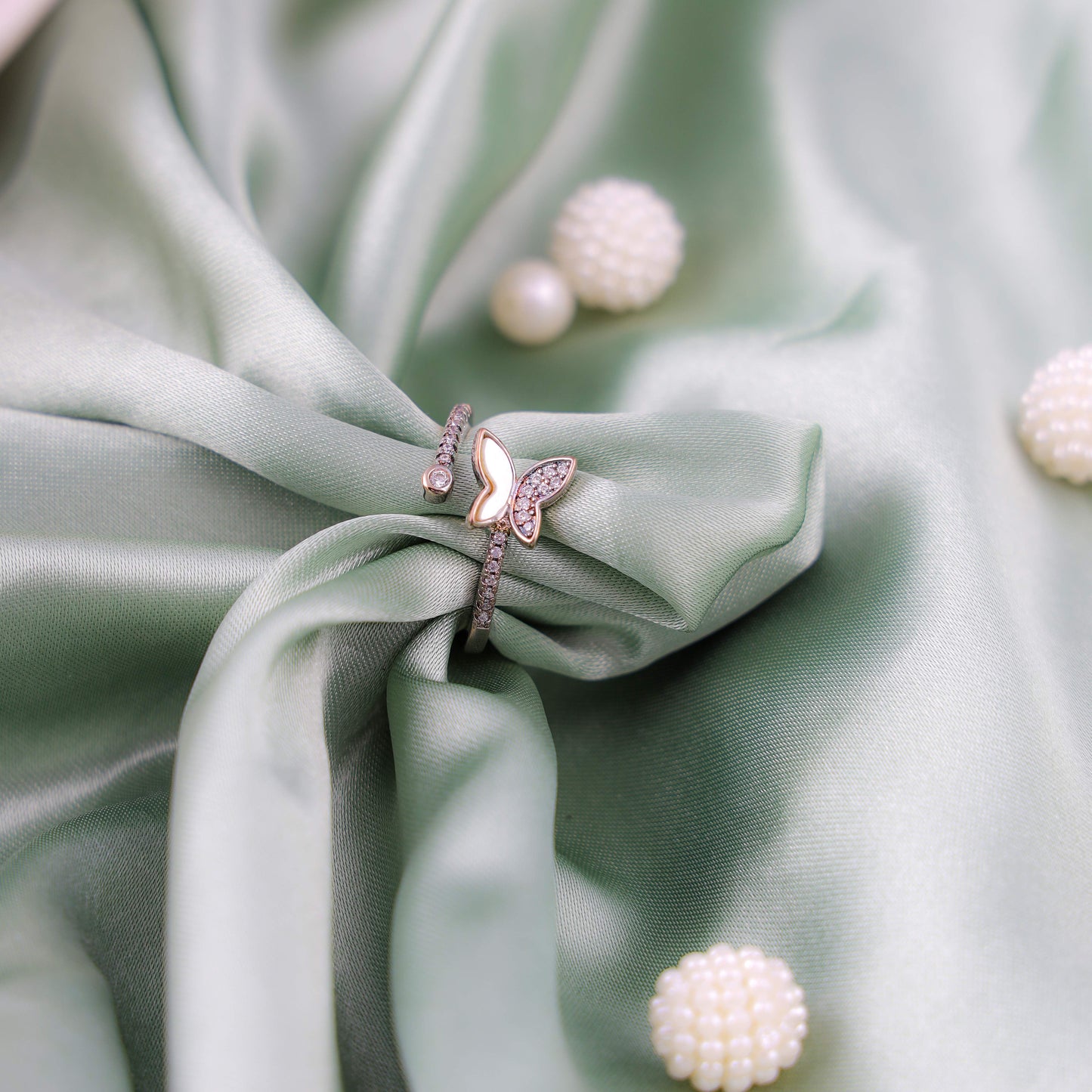 Elegant Butterfly Ring with Crystal Accents